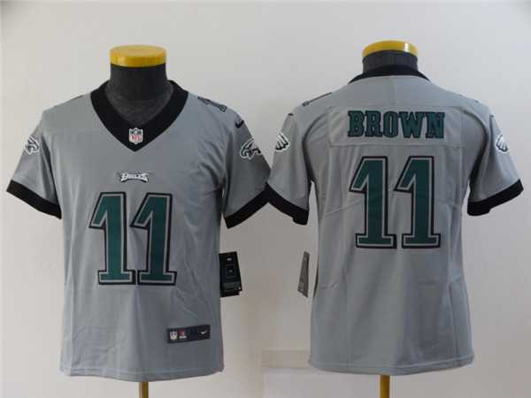 Youth Philadelphia Eagles #11 A. J. Brown Grey Inverted Legend Stitched Football Jersey,We sell and wholesale Youth Philadelphia Eagles #11 A. J. Brown Grey Inverted Legend Stitched Football Jersey on line form chian!